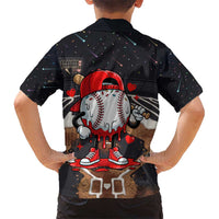 Baseball Drip Icecream Family Matching Off Shoulder Maxi Dress and Hawaiian Shirt Boy Valentine Day Melting Cream Pattern