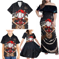 Baseball Drip Icecream Family Matching Off Shoulder Maxi Dress and Hawaiian Shirt Boy Valentine Day Melting Cream Pattern