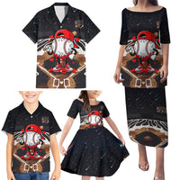 Baseball Drip Icecream Family Matching Puletasi and Hawaiian Shirt Boy Valentine Day Melting Cream Pattern
