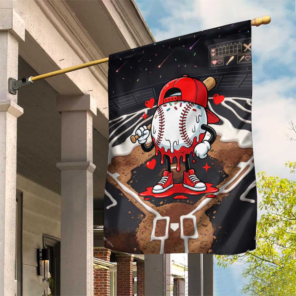 Baseball Drip Icecream Garden Flag Boy Valentine Day Melting Cream Pattern