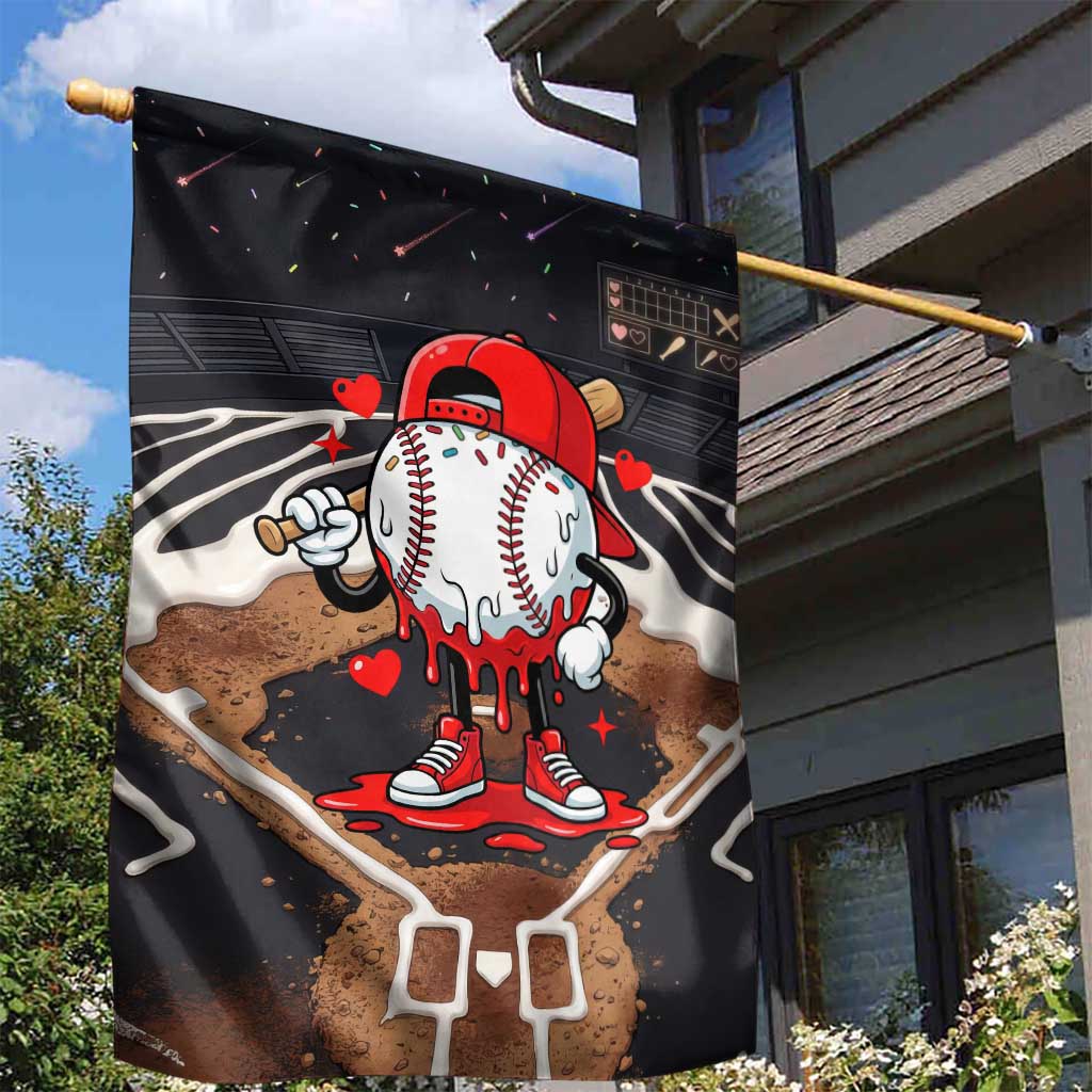 Baseball Drip Icecream Garden Flag Boy Valentine Day Melting Cream Pattern