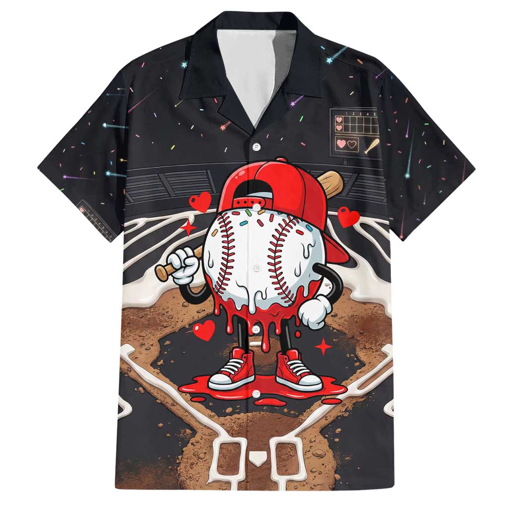 Baseball Drip Icecream Hawaiian Shirt Boy Valentine Day Melting Cream Pattern