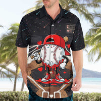 Baseball Drip Icecream Hawaiian Shirt Boy Valentine Day Melting Cream Pattern