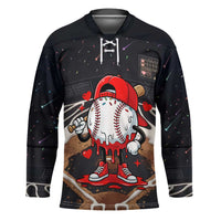 Baseball Drip Icecream Hockey Jersey Boy Valentine Day Melting Cream Pattern