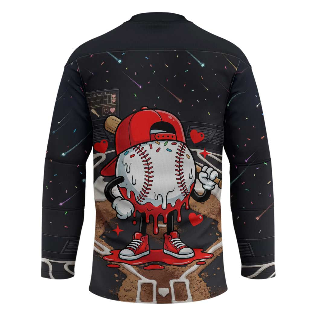 Baseball Drip Icecream Hockey Jersey Boy Valentine Day Melting Cream Pattern