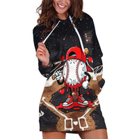 Baseball Drip Icecream Hoodie Dress Boy Valentine Day Melting Cream Pattern