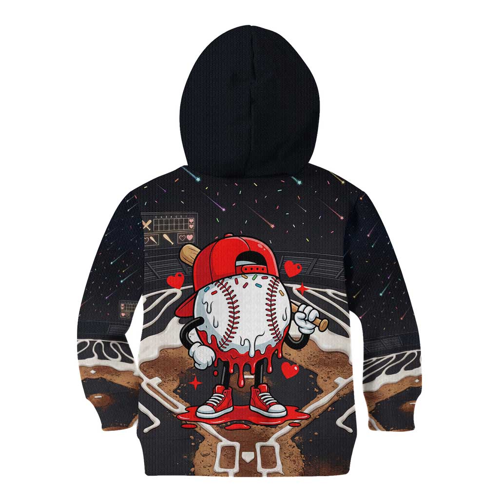 Baseball Drip Icecream Kid Hoodie Boy Valentine Day Melting Cream Pattern