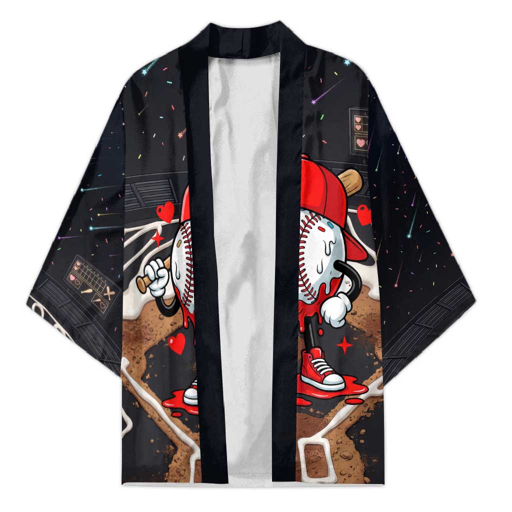 Baseball Drip Icecream Kimono Boy Valentine Day Melting Cream Pattern