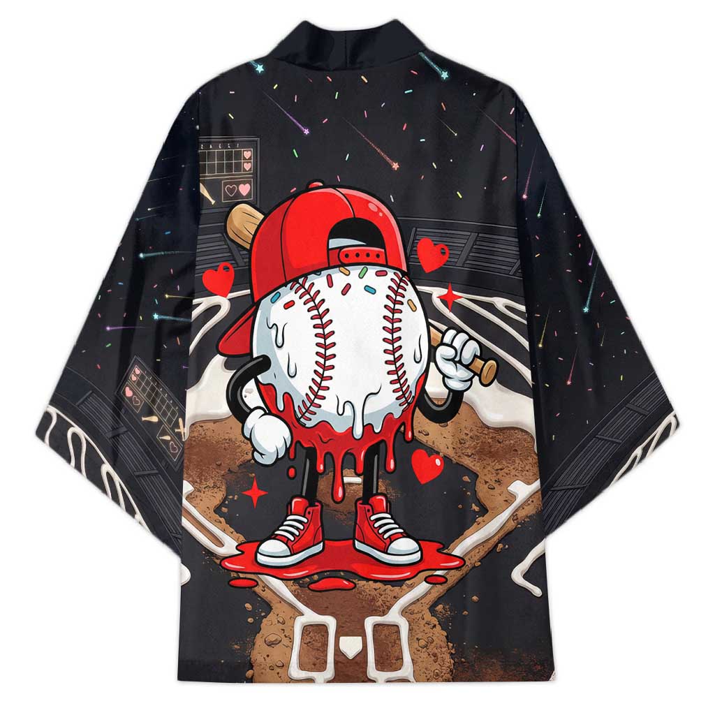 Baseball Drip Icecream Kimono Boy Valentine Day Melting Cream Pattern