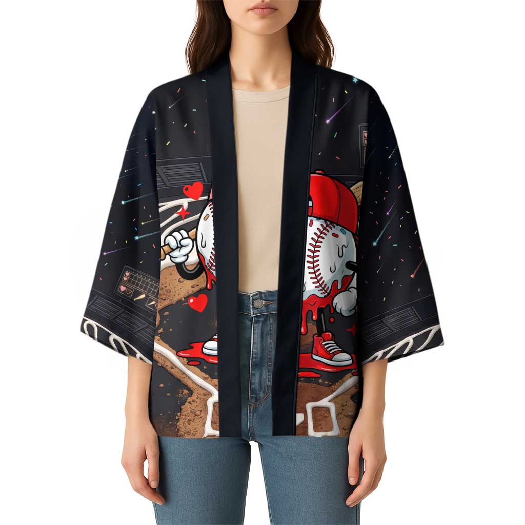Baseball Drip Icecream Kimono Boy Valentine Day Melting Cream Pattern