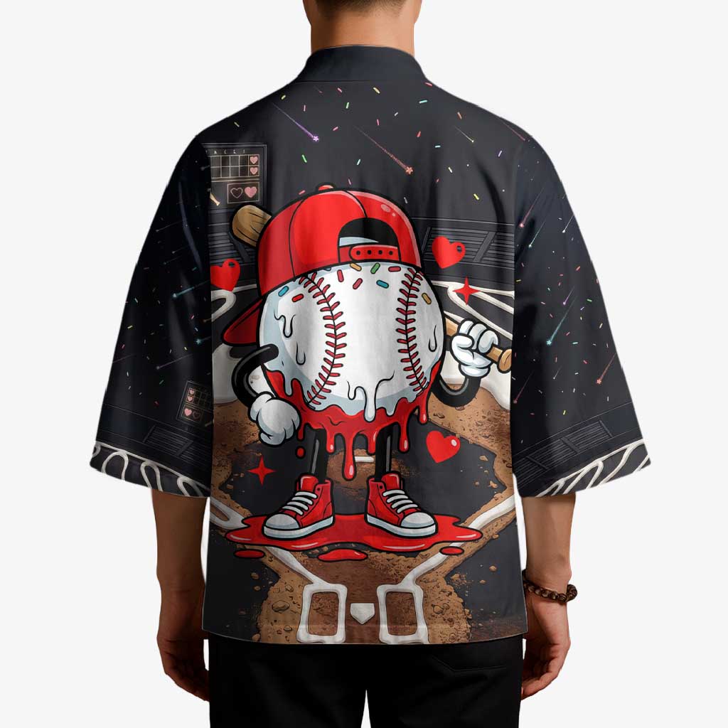 Baseball Drip Icecream Kimono Boy Valentine Day Melting Cream Pattern