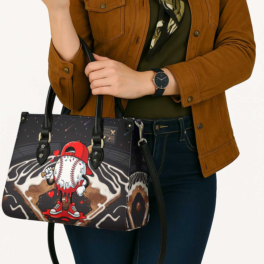 Baseball Drip Icecream Leather Bag Boy Valentine Day Melting Cream Pattern