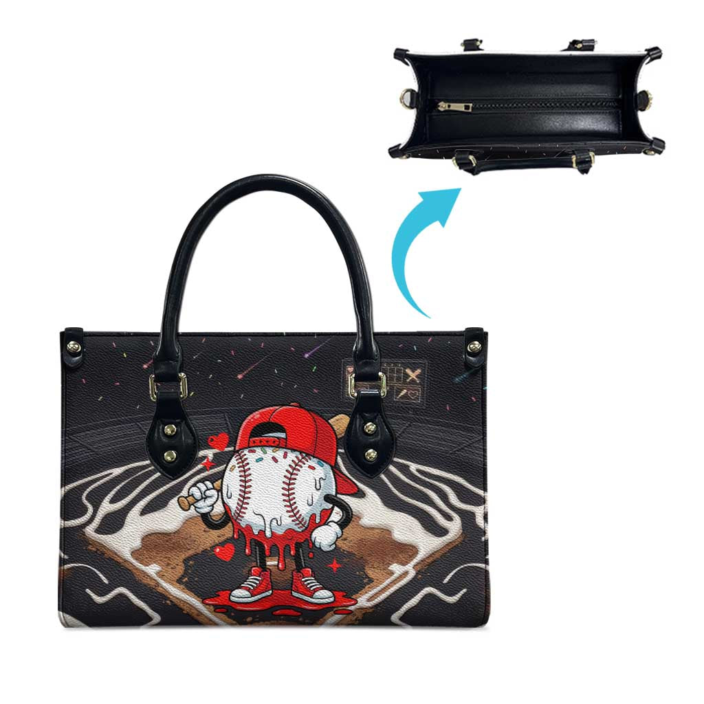 Baseball Drip Icecream Leather Bag Boy Valentine Day Melting Cream Pattern