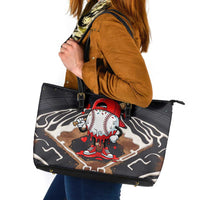 Baseball Drip Icecream Leather Tote Bag Boy Valentine Day Melting Cream Pattern