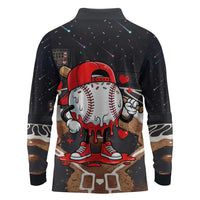 Baseball Drip Icecream Long Sleeve Polo Shirt Boy Valentine Day Melting Cream Pattern