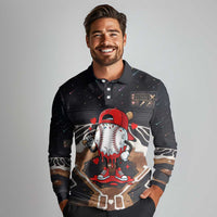Baseball Drip Icecream Long Sleeve Polo Shirt Boy Valentine Day Melting Cream Pattern