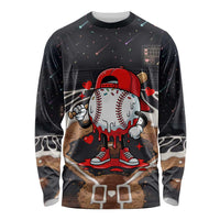 Baseball Drip Icecream Long Sleeve Shirt Boy Valentine Day Melting Cream Pattern