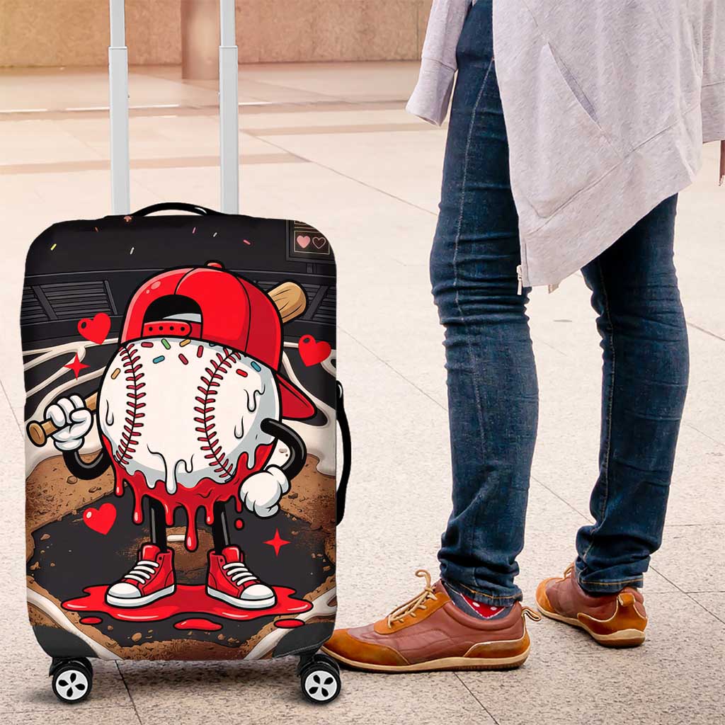 Baseball Drip Icecream Luggage Cover Boy Valentine Day Melting Cream Pattern