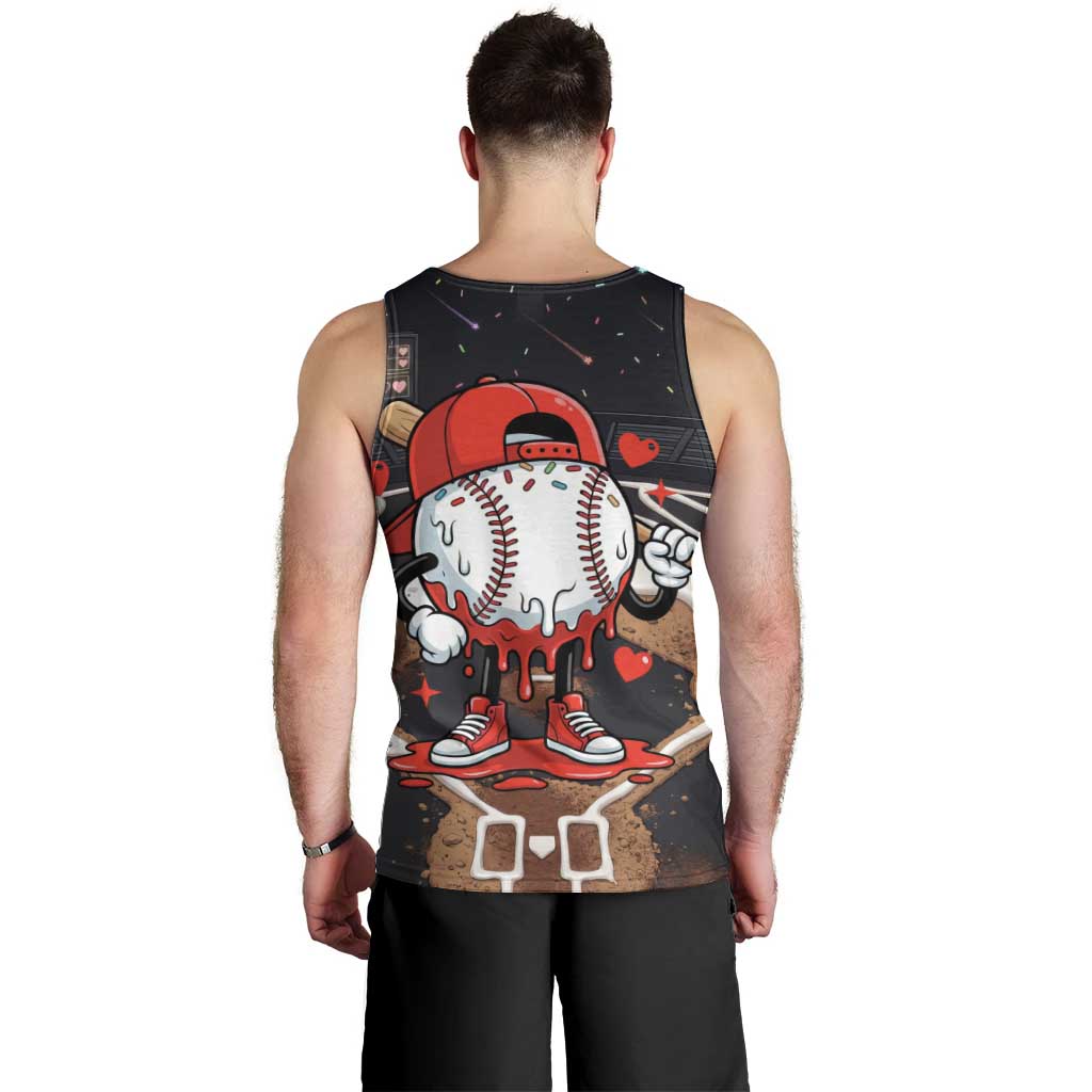 Baseball Drip Icecream Men Tank Top Boy Valentine Day Melting Cream Pattern