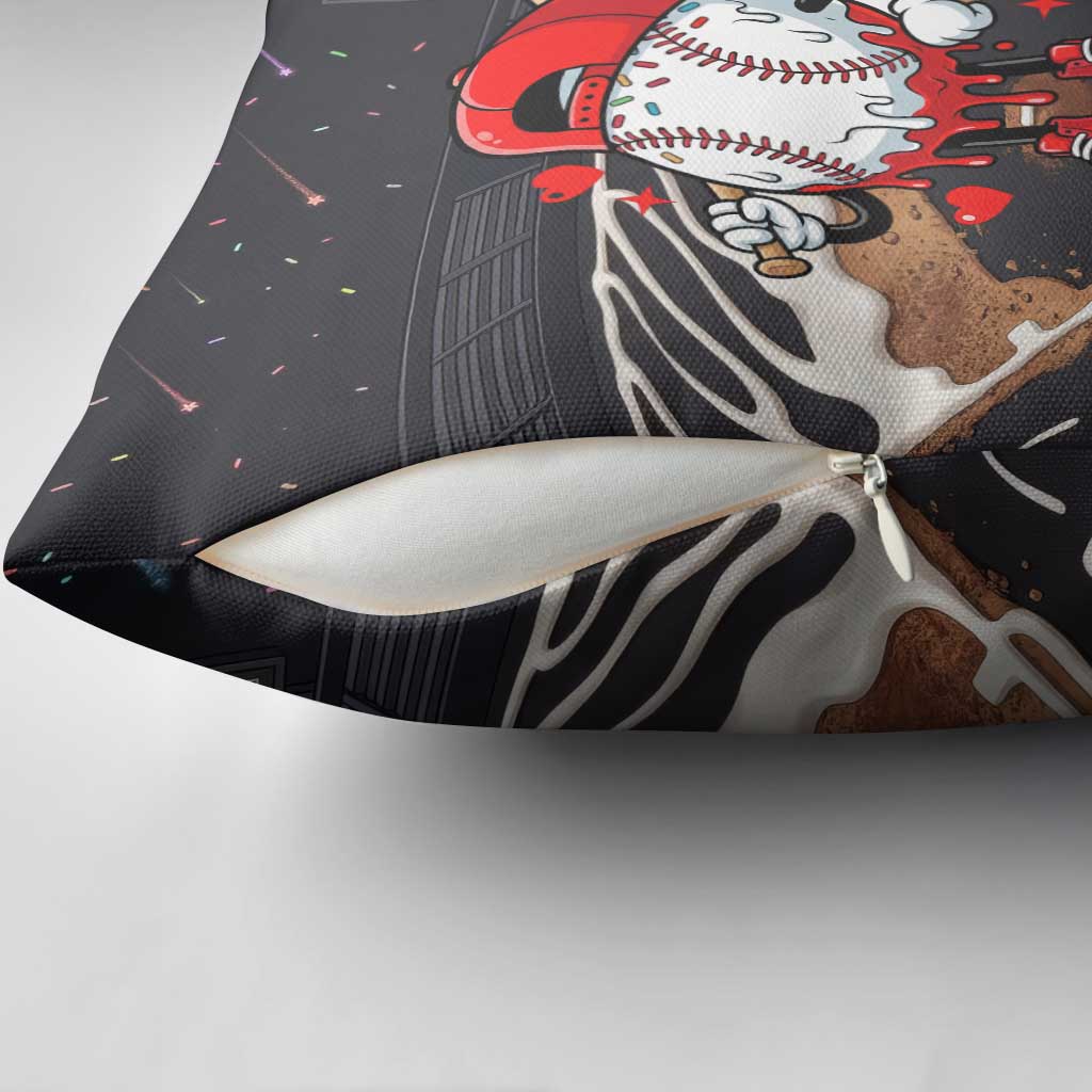 Baseball Drip Icecream Pillow Cover Boy Valentine Day Melting Cream Pattern