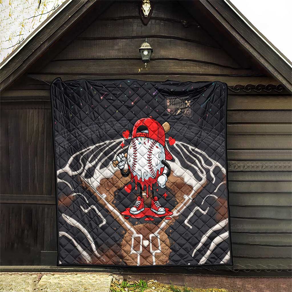Baseball Drip Icecream Quilt Boy Valentine Day Melting Cream Pattern