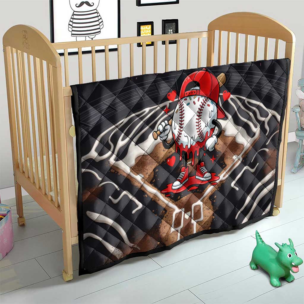 Baseball Drip Icecream Quilt Boy Valentine Day Melting Cream Pattern