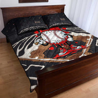 Baseball Drip Icecream Quilt Bed Set Boy Valentine Day Melting Cream Pattern