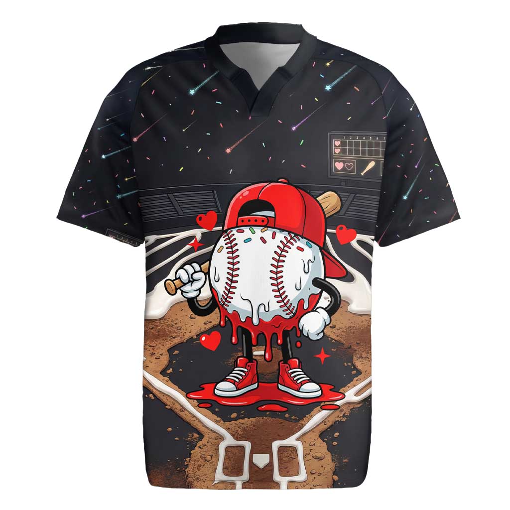 Baseball Drip Icecream Rugby Jersey Boy Valentine Day Melting Cream Pattern