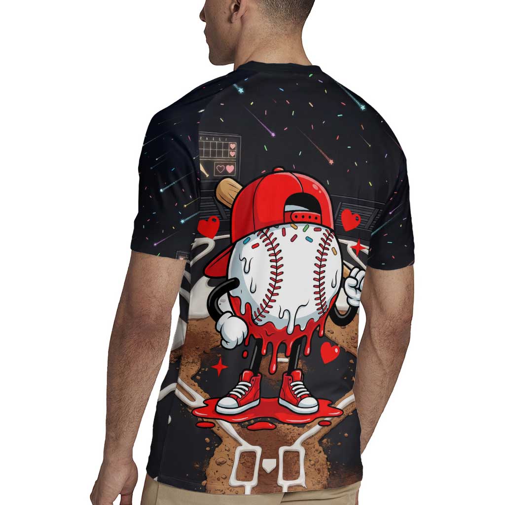 Baseball Drip Icecream Rugby Jersey Boy Valentine Day Melting Cream Pattern