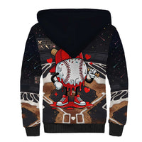 Baseball Drip Icecream Sherpa Hoodie Boy Valentine Day Melting Cream Pattern