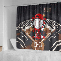Baseball Drip Icecream Shower Curtain Boy Valentine Day Melting Cream Pattern