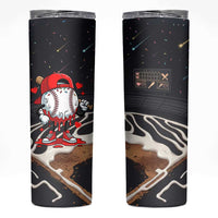 Baseball Drip Icecream Skinny Tumbler Boy Valentine Day Melting Cream Pattern