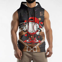 Baseball Drip Icecream Sleeveless Hoodie Boy Valentine Day Melting Cream Pattern