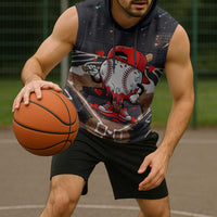 Baseball Drip Icecream Sleeveless Hoodie Boy Valentine Day Melting Cream Pattern