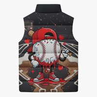 Baseball Drip Icecream Sleeveless Puffer Jacket Boy Valentine Day Melting Cream Pattern