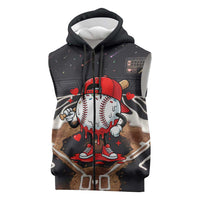 Baseball Drip Icecream Sleeveless Zip Hoodie Boy Valentine Day Melting Cream Pattern