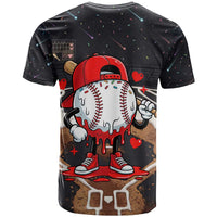 Baseball Drip Icecream T Shirt Boy Valentine Day Melting Cream Pattern