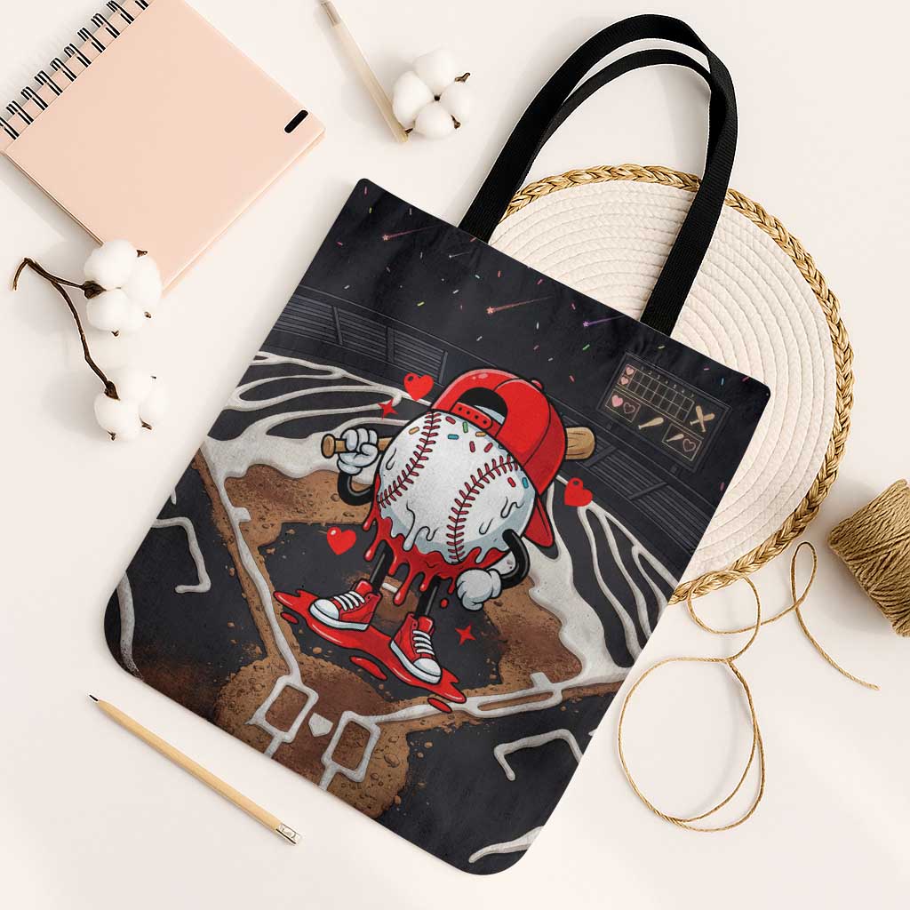 Baseball Drip Icecream Tote Bag Boy Valentine Day Melting Cream Pattern