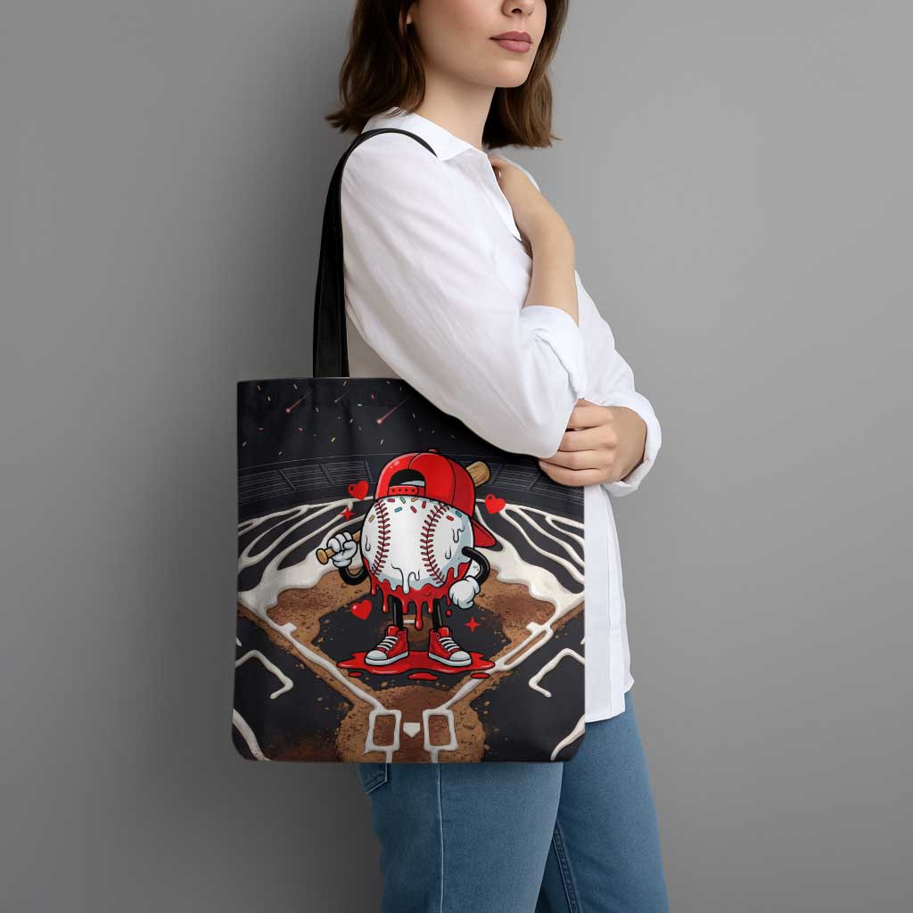 Baseball Drip Icecream Tote Bag Boy Valentine Day Melting Cream Pattern
