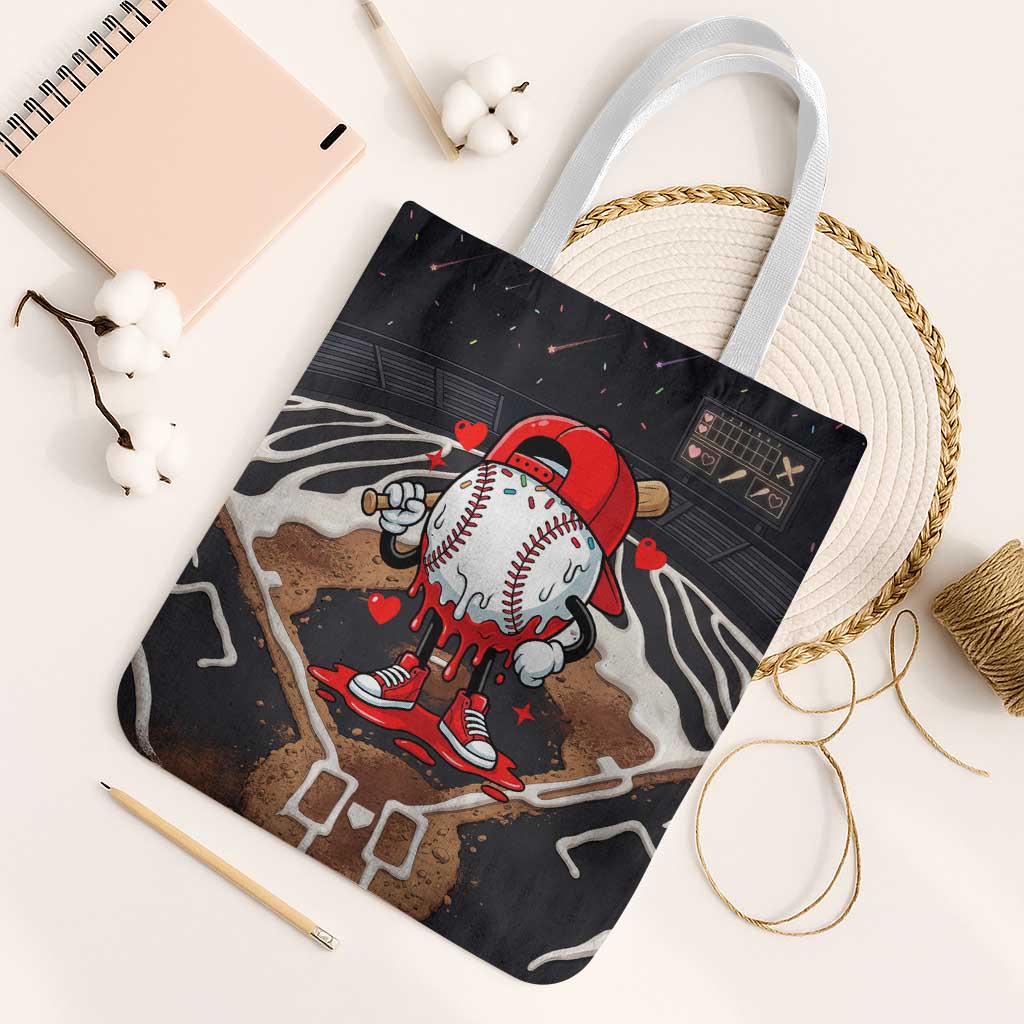 Baseball Drip Icecream Tote Bag Boy Valentine Day Melting Cream Pattern