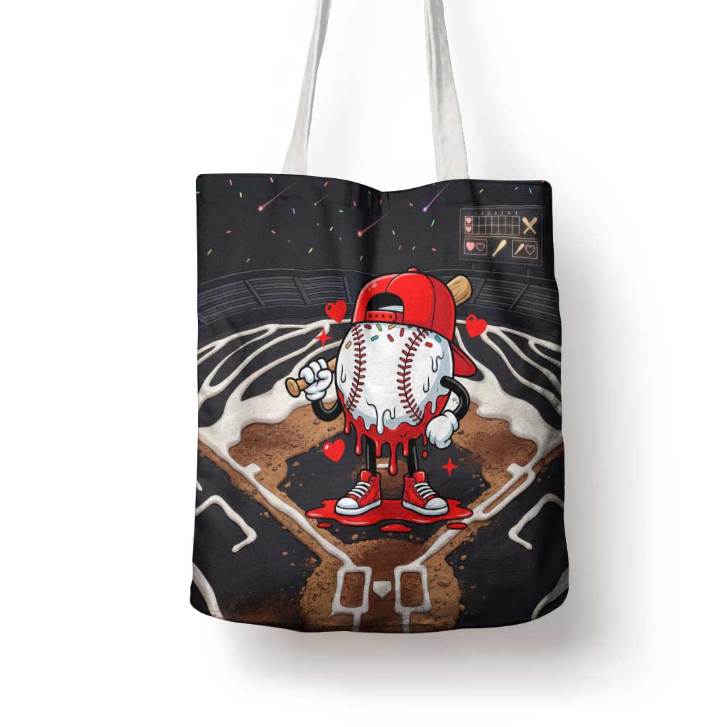 Baseball Drip Icecream Tote Bag Boy Valentine Day Melting Cream Pattern