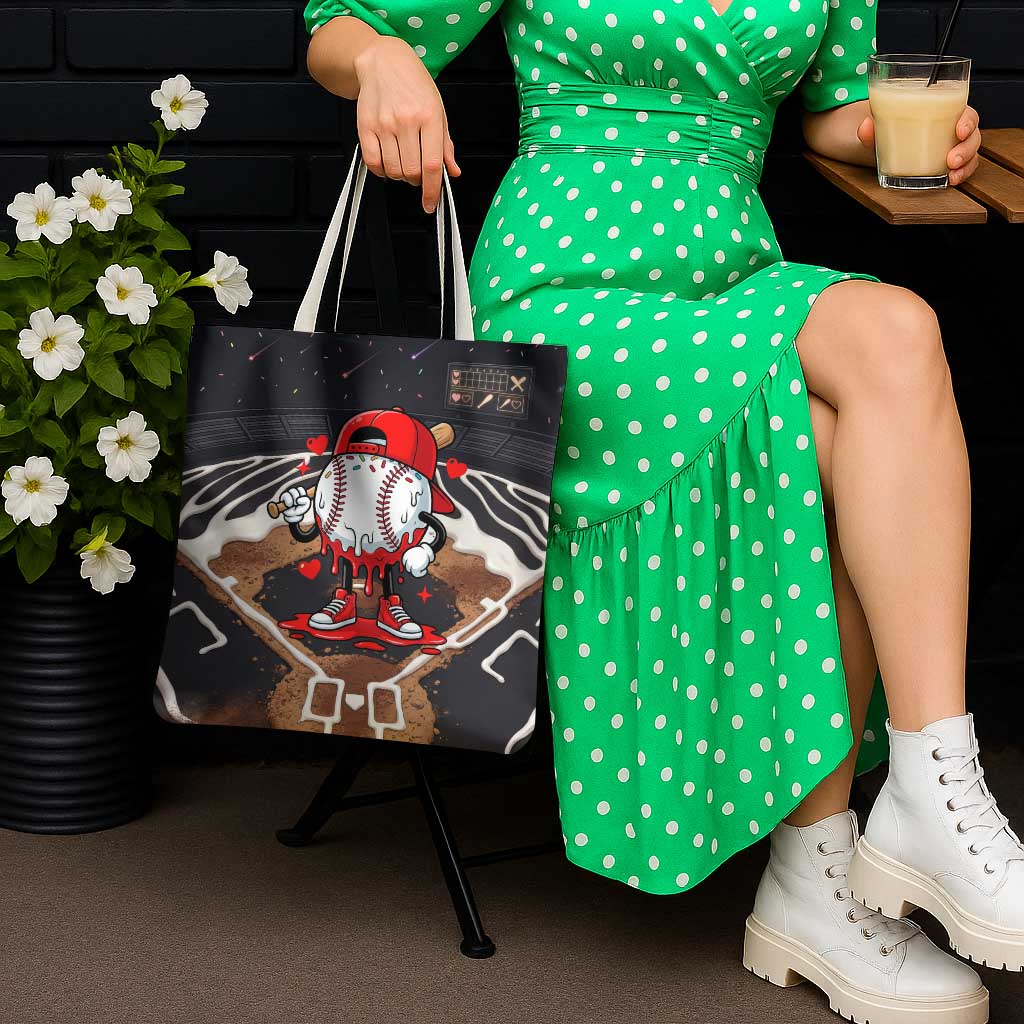Baseball Drip Icecream Tote Bag Boy Valentine Day Melting Cream Pattern