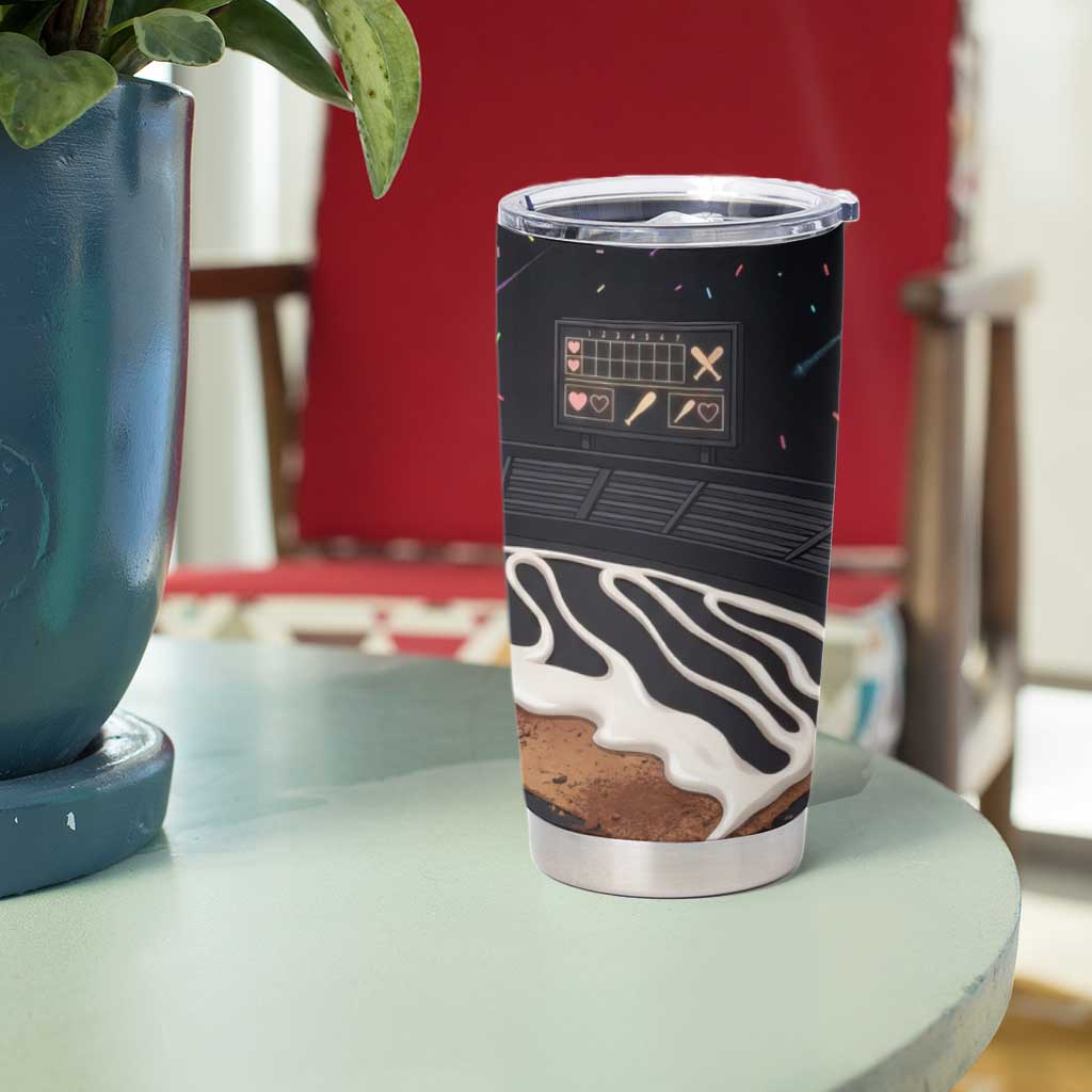 Baseball Drip Icecream Tumbler Cup Boy Valentine Day Melting Cream Pattern