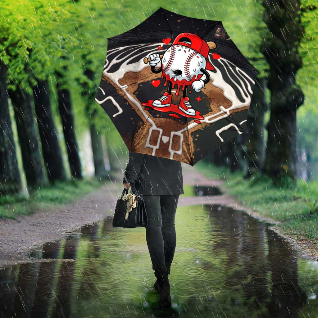 Baseball Drip Icecream Umbrella Boy Valentine Day Melting Cream Pattern