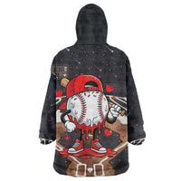 Baseball Drip Icecream Wearable Blanket Hoodie Boy Valentine Day Melting Cream Pattern
