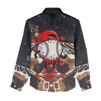 Baseball Drip Icecream Women Casual Shirt Boy Valentine Day Melting Cream Pattern