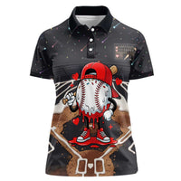 Baseball Drip Icecream Women Polo Shirt Boy Valentine Day Melting Cream Pattern