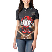 Baseball Drip Icecream Women Polo Shirt Boy Valentine Day Melting Cream Pattern