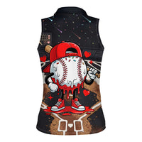 Baseball Drip Icecream Women Sleeveless Polo Shirt Boy Valentine Day Melting Cream Pattern