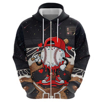 Baseball Drip Icecream Zip Hoodie Boy Valentine Day Melting Cream Pattern